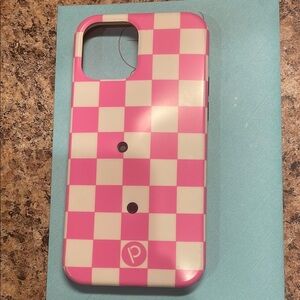 Loopy Pink and White Checkered Phone Case